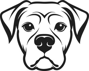 Black And White Dog Head Vector Art Illustration For Pet Brands
