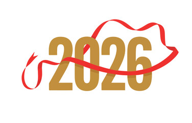 2026 Happy New Year lettering design, Typography Design Celebration, logo, type , Cheerful, New Year Card.