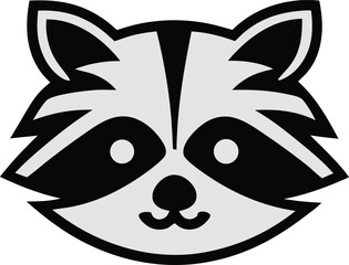 Cute Cartoon Raccoon Head Vector Illustration Perfect Animal Logo Design Icon