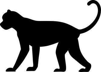 Black animal silhouettes, including cats, lions, and other wild felines, are isolated vector illustrations perfect for icons or pet-themed designs