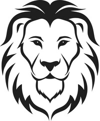 Elegant Minimalist Black White Lion Head Logo Design Vector Illustration