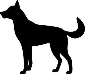 Black cat or dog animal silhouette vector illustration