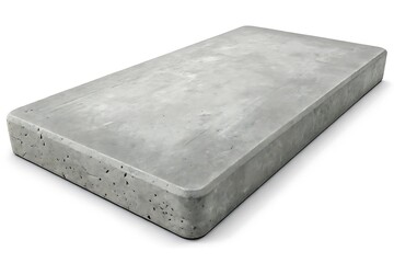 Realistic textured concrete slab with rounded edges on a white background