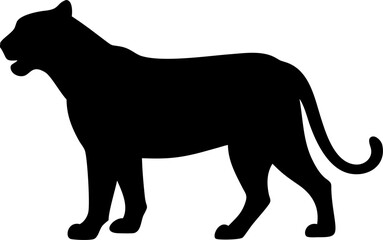 Black cat silhouette animal illustration vector icon