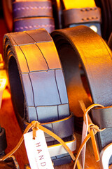 beautiful belts made of genuine leather, handmade