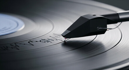 turntable with vinyl record Generative AI	