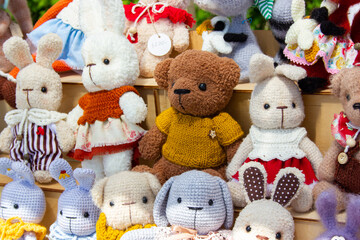 soft baby knitted handmade toys