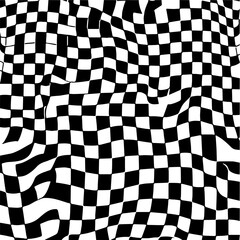 Classic racing flag checker board pattern, black and white vector background
