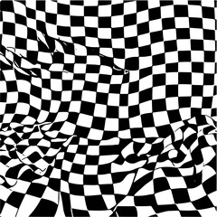 Obraz premium Classic racing flag checker board pattern, black and white vector background