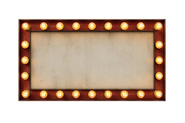 Marquee light frame with blank space for text or image.