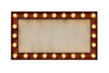 Marquee light frame with blank space for text or image.