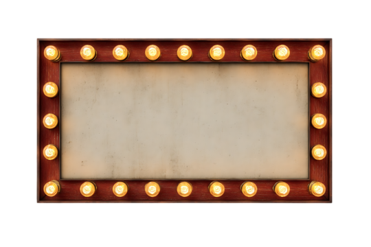 Marquee light frame with blank space for text or image. - Powered by Adobe