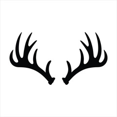 Deer Antlers Silhouette Vector Illustration