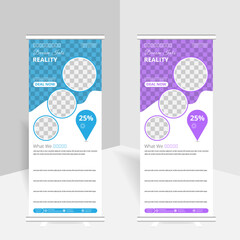 Editable Real Estate Roll-Up Banner Layout for Housing Advertisement, Business and Others