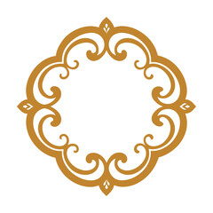 Monogram Frame With Vintage Swirl Decoration