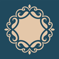 Decorative Swirl Monogram Frame Vintage Style