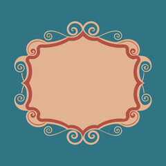 Rectangular Frame With Vintage Scroll Style