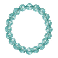 Obraz premium A circular bracelet made of sparkling aquamarine beads, showcasing vibrant colors and clarity