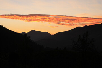 sunset in the mountains