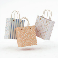 3D Shopping Bags Emoji with Various Patterns and Designs