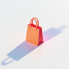 3D Single Shopping Bag Emoji with Dynamic Shadows