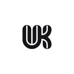 Modern UK Letter Logo, Bold Monogram Design.