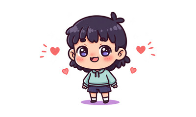 little girl with heart