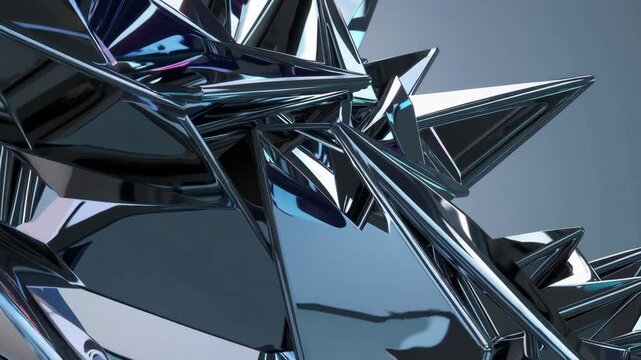 Abstract geometry background, futuristic style, angular shapes with metallic finishes