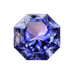 Fototapeta premium Luxurious purple sapphire gem close-up transparent background high definition studio lighting elegant design
