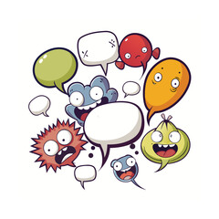 Cartoon Shouting and Whisper Bubbles Variety Pack