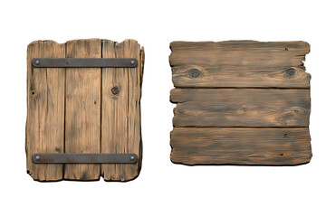 Rustic antique wooden sign boards in a blank format suitable for customization and display in various settings
