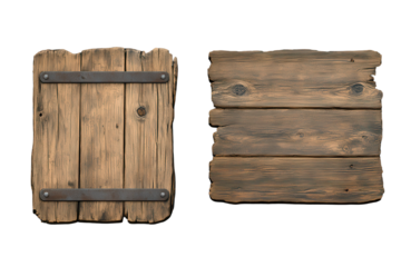 Rustic antique wooden sign boards in a blank format suitable for customization and display in various settings