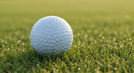 Obraz premium Golf Ball on Lush Green Fairway A Perfect Shot Ready for the Tee