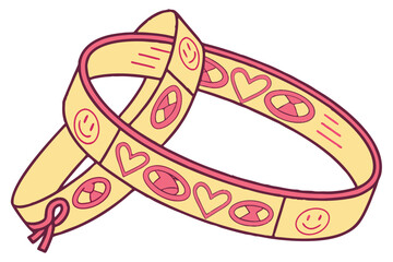 Friendship band design with handcrafted and digital elements