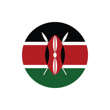 Kenya round vector flag icon for independence day celebration in transparent background for modern graphic design use