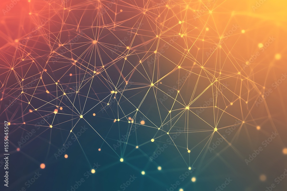 Aufkleber abstract network background with connected dots and lines for technology and science design
