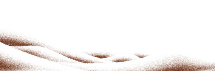  Chocolate and coffee powder, scattered cocoa on a light background. Particles of earth and dust. Brown sand texture.Top view of the cake.