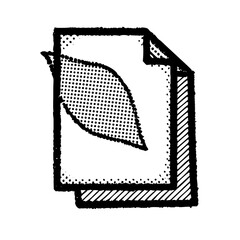 Two documents with leaf isolated on white background