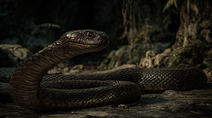 Fototapeta premium close up of a snake, snake on a background 