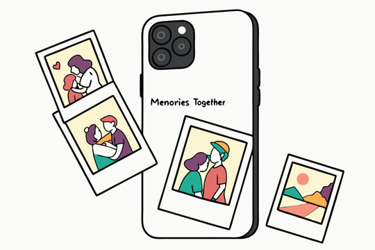 Creative phone case design featuring a vibrant collage of geometric patterns