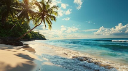 tropical beach background, Advertisement, Print media, Illustration, Banner, for website, copy space, for word, template, presentation, travel, recreation