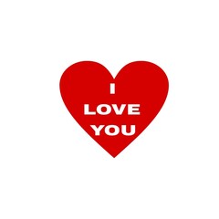 I love you text isolated on white 