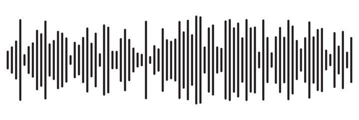 Black sound wave icon. Podcast soundwave line of voice. Record music player Icon. Mobile talk track. Sound waves for voice message. Audio wave icon.Waves of the equalizer. Voice message and sound 