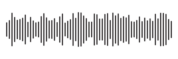 Black sound wave icon. Podcast soundwave line of voice. Record music player Icon. Mobile talk track. Sound waves for voice message. Audio wave icon.Waves of the equalizer. Voice message and sound 