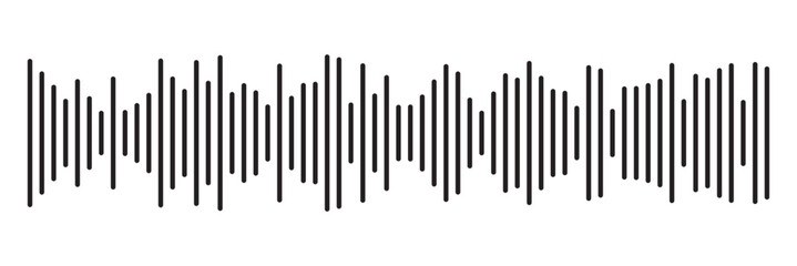 Black sound wave icon. Podcast soundwave line of voice. Record music player Icon. Mobile talk track. Sound waves for voice message. Audio wave icon.Waves of the equalizer. Voice message and sound 