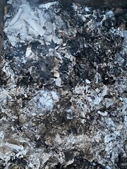 residue from burning paper