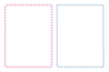 hand drawn curly decorative border frame illustration