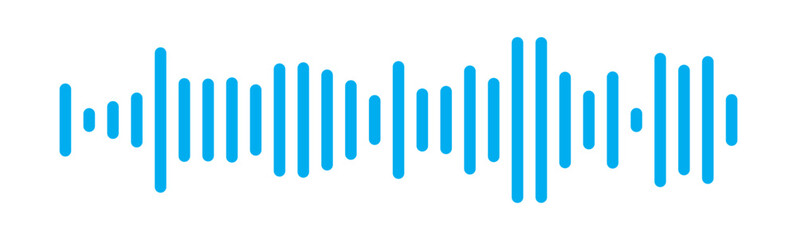 Blue radio Wave icon. Monochrome simple sound wave. Music player sound bar. Record interface. Blue Sound wave voice message audio vector. Music wave line sound noise icon. blue sound wave icon vector.