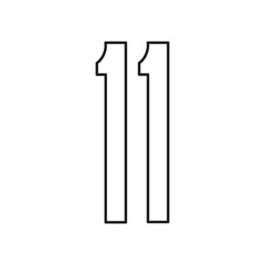 vector illustration of a font made of numbers
