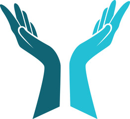 Hands care logo concept on white background